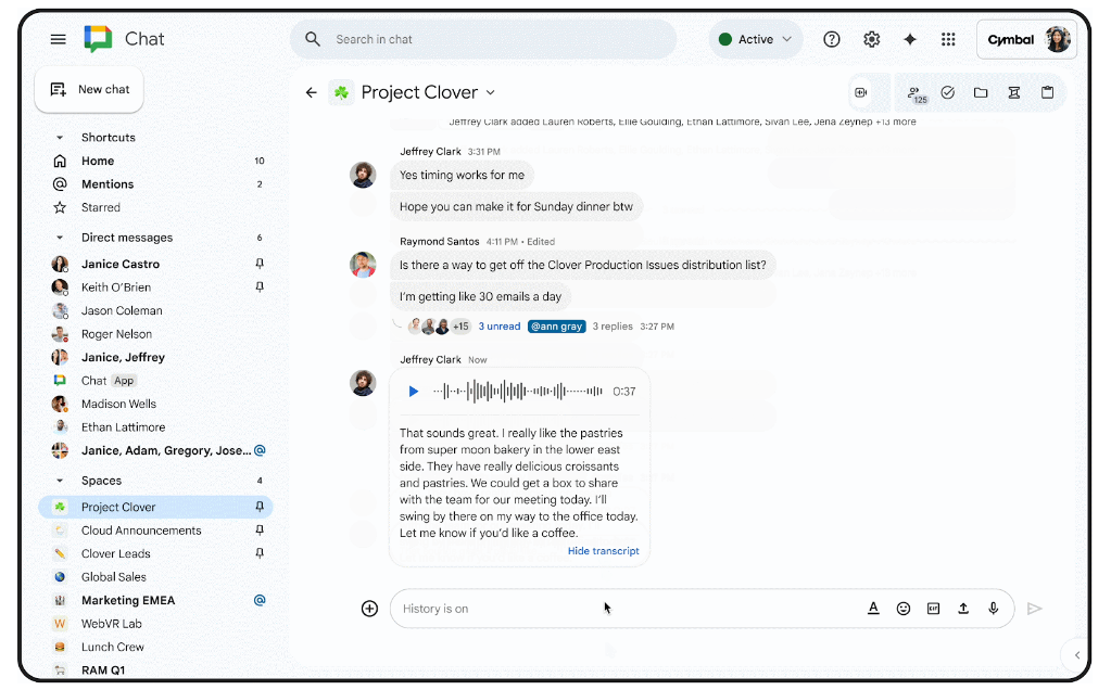 Google Chat Launches Transcription Feature For Voice Messages