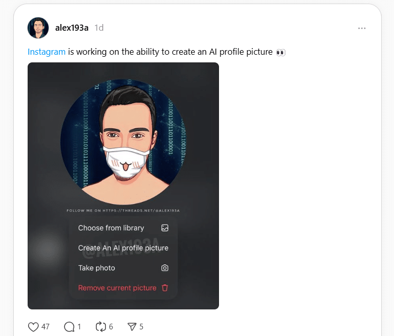 Instagram Reportedly Testing AI-Based Feature To Let Users Create AI Profile Pictures