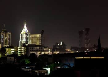 India tech funding 2026: Bengaluru skyline at night