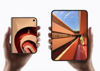iPhone Duo repair cost in India: iPhone Duo folded and unfolded, showing the 5.4-inch outer and 7.6-inch inner displays